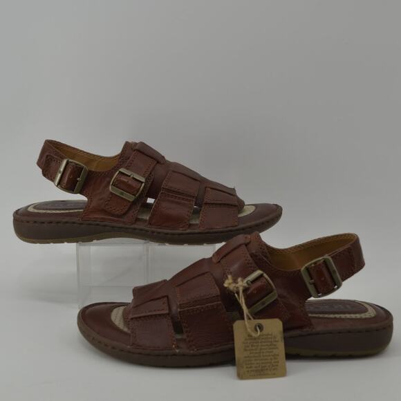 Born Mens Miguel Dark Brown Leather Fishermans Sandals 13M main image 10